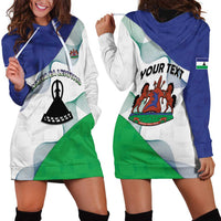 Personalized Lesotho Hoodie Dress Coat Of Arms With Kente Pattern - Wonder Print Shop