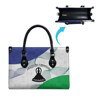 Lesotho Leather Bag Coat Of Arms With Kente Pattern - Wonder Print Shop
