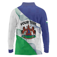 Personalized Lesotho Long Sleeve Polo Shirt Coat Of Arms With Kente Pattern - Wonder Print Shop
