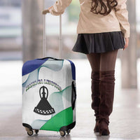 Lesotho Luggage Cover Coat Of Arms With Kente Pattern - Wonder Print Shop