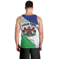 Personalized Lesotho Men Tank Top Coat Of Arms With Kente Pattern - Wonder Print Shop