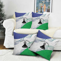 Lesotho Pillow Cover Coat Of Arms With Kente Pattern - Wonder Print Shop