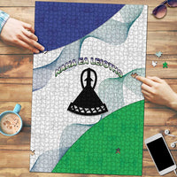 Lesotho Puzzle Coat Of Arms With Kente Pattern - Wonder Print Shop