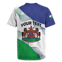 Personalized Lesotho Rugby Jersey Coat Of Arms With Kente Pattern - Wonder Print Shop