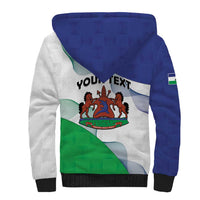 Personalized Lesotho Sherpa Hoodie Coat Of Arms With Kente Pattern - Wonder Print Shop