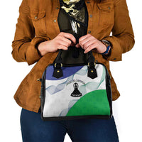 Lesotho Shoulder Handbag Coat Of Arms With Kente Pattern - Wonder Print Shop