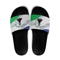 Lesotho Slide Sandals Coat Of Arms With Kente Pattern - Wonder Print Shop