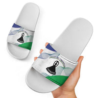 Lesotho Slide Sandals Coat Of Arms With Kente Pattern - Wonder Print Shop