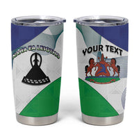Personalized Lesotho Tumbler Cup Coat Of Arms With Kente Pattern - Wonder Print Shop