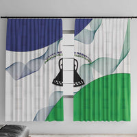 Lesotho Window Curtain Coat Of Arms With Kente Pattern - Wonder Print Shop