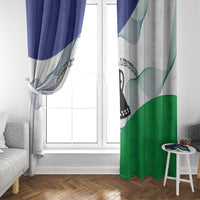 Lesotho Window Curtain Coat Of Arms With Kente Pattern - Wonder Print Shop
