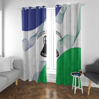 Lesotho Window Curtain Coat Of Arms With Kente Pattern - Wonder Print Shop