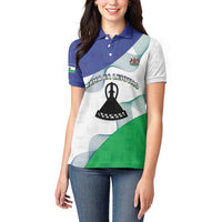 Personalized Lesotho Women Polo Shirt Coat Of Arms With Kente Pattern - Wonder Print Shop