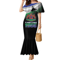 Lesotho 1966 Family Matching Mermaid Dress and Hawaiian Shirt Happy Independence Day - Wonder Print Shop