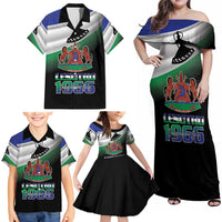 Lesotho 1966 Family Matching Off Shoulder Maxi Dress and Hawaiian Shirt Happy Independence Day - Wonder Print Shop