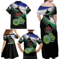Lesotho 1966 Family Matching Off Shoulder Maxi Dress and Hawaiian Shirt Happy Independence Day - Wonder Print Shop