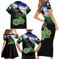 Lesotho 1966 Family Matching Short Sleeve Bodycon Dress and Hawaiian Shirt Happy Independence Day - Wonder Print Shop