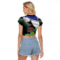Lesotho 1966 Raglan Cropped T Shirt Happy Independence Day - Wonder Print Shop