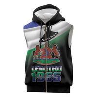 Lesotho 1966 Sleeveless Zip Hoodie Happy Independence Day - Wonder Print Shop