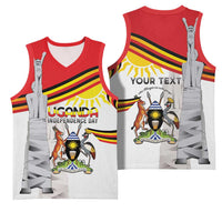 Personalized Uganda Independence Day Basketball Jersey Independence Monument - Coat Of Arms - Wonder Print Shop