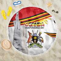 Uganda Independence Day Beach Blanket Independence Monument - Coat Of Arms - Wonder Print Shop