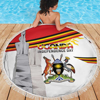 Uganda Independence Day Beach Blanket Independence Monument - Coat Of Arms - Wonder Print Shop