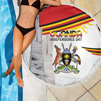 Uganda Independence Day Beach Blanket Independence Monument - Coat Of Arms - Wonder Print Shop
