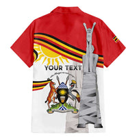 Personalized Uganda Independence Day Family Matching Mermaid Dress and Hawaiian Shirt Independence Monument - Coat Of Arms - Wonder Print Shop