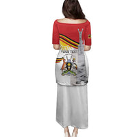 Personalized Uganda Independence Day Family Matching Puletasi and Hawaiian Shirt Independence Monument - Coat Of Arms - Wonder Print Shop