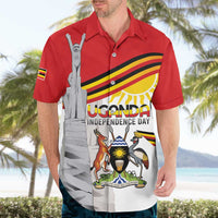 Personalized Uganda Independence Day Hawaiian Shirt Independence Monument - Coat Of Arms - Wonder Print Shop