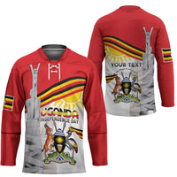 Personalized Uganda Independence Day Hockey Jersey Independence Monument - Coat Of Arms - Wonder Print Shop
