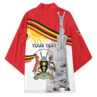 Personalized Uganda Independence Day Kimono Independence Monument - Coat Of Arms - Wonder Print Shop