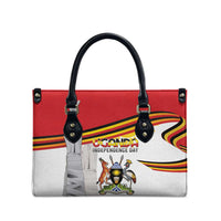 Uganda Independence Day Leather Bag Independence Monument - Coat Of Arms - Wonder Print Shop