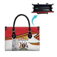 Uganda Independence Day Leather Bag Independence Monument - Coat Of Arms - Wonder Print Shop