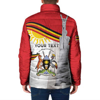 Personalized Uganda Independence Day Padded Jacket Independence Monument - Coat Of Arms - Wonder Print Shop