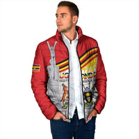 Personalized Uganda Independence Day Padded Jacket Independence Monument - Coat Of Arms - Wonder Print Shop