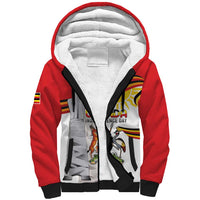 Personalized Uganda Independence Day Sherpa Hoodie Independence Monument - Coat Of Arms - Wonder Print Shop