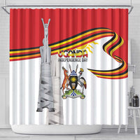 Uganda Independence Day Shower Curtain Independence Monument - Coat Of Arms - Wonder Print Shop