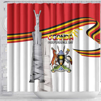 Uganda Independence Day Shower Curtain Independence Monument - Coat Of Arms - Wonder Print Shop
