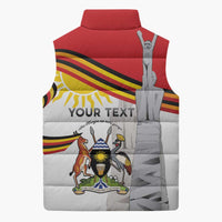 Personalized Uganda Independence Day Sleeveless Puffer Jacket Independence Monument - Coat Of Arms - Wonder Print Shop