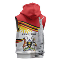 Personalized Uganda Independence Day Sleeveless Zip Hoodie Independence Monument - Coat Of Arms - Wonder Print Shop
