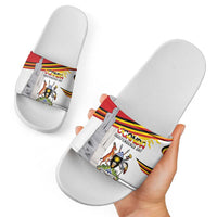 Uganda Independence Day Slide Sandals Independence Monument - Coat Of Arms - Wonder Print Shop