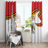Uganda Independence Day Window Curtain Independence Monument - Coat Of Arms - Wonder Print Shop