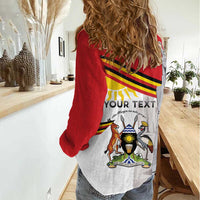 Personalized Uganda Independence Day Women Casual Shirt Independence Monument - Coat Of Arms - Wonder Print Shop