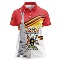 Personalized Uganda Independence Day Women Polo Shirt Independence Monument - Coat Of Arms - Wonder Print Shop