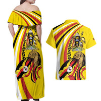 Uganda Couples Matching Off Shoulder Maxi Dress and Hawaiian Shirt 63rd Anniversary Of Independence - Wonder Print Shop