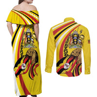 Uganda Couples Matching Off Shoulder Maxi Dress and Long Sleeve Button Shirt 63rd Anniversary Of Independence - Wonder Print Shop
