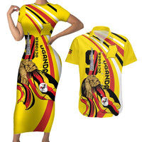 Uganda Couples Matching Short Sleeve Bodycon Dress and Hawaiian Shirt 63rd Anniversary Of Independence - Wonder Print Shop