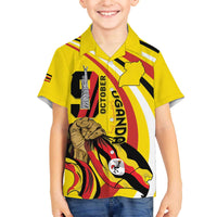 Uganda Family Matching Off The Shoulder Long Sleeve Dress and Hawaiian Shirt 63rd Anniversary Of Independence - Wonder Print Shop