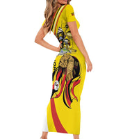 Uganda Family Matching Short Sleeve Bodycon Dress and Hawaiian Shirt 63rd Anniversary Of Independence - Wonder Print Shop